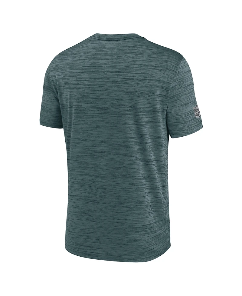 Nike Men's Midnight Green Philadelphia Eagles Sideline Double Covered Dri-fit Velocity T-Shirt