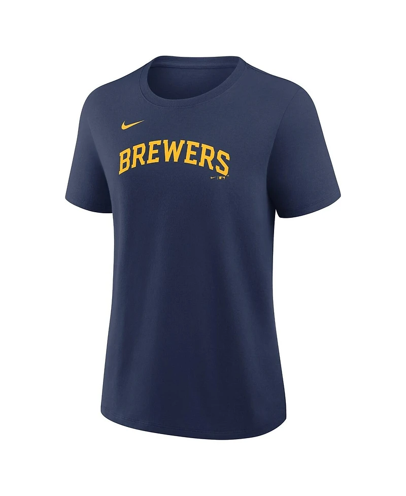 Nike Women's Christian Yelich Navy Milwaukee Brewers Name and Number T-Shirt