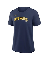 Nike Women's Christian Yelich Navy Milwaukee Brewers Name and Number T-Shirt