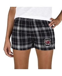 Concepts Sport Women's Black/Gray South Carolina Gamecocks Ultimate Flannel Shorts