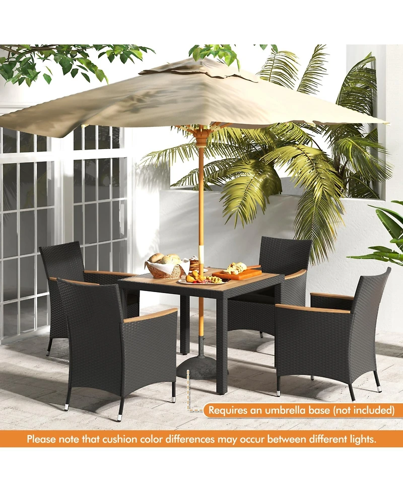 Slickblue Outdoor Dining Table Set 5 Piece with Umbrella Hole