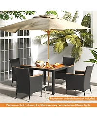 Slickblue Outdoor Dining Table Set 5 Piece with Umbrella Hole