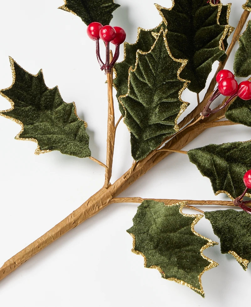 Holiday Lane Cozy Cabin Leaves Pick with Berries, Macy's Exclusive