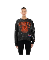 New Era Women's Black San Francisco Giants Throwback Oversized Boxy Sweatshirt