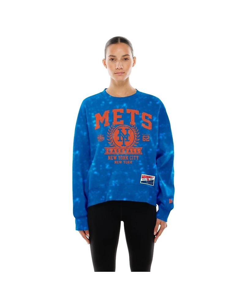 New Era Women's Royal York Mets Throwback Oversized Boxy Sweatshirt