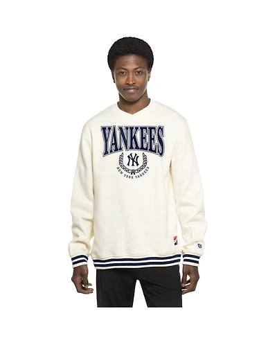 New Era Men's White York Yankees Throwback Sweatshirt