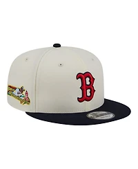 New Era Men's Cream/Navy Boston Red Sox Localized 9FIFTY Snapback Hat