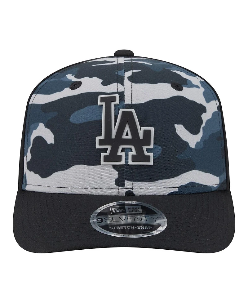 New Era Men's Black Los Angeles Dodgers Tonal Camo 9SEVENTY Stretch-Snap Hat