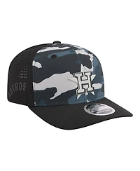 New Era Men's Black Houston Astros Tonal Camo 9SEVENTY Stretch-Snap Hat