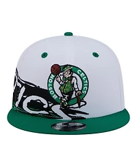 New Era Men's and Women's White/Kelly Green Boston Celtics Swept 9FIFTY Snapback Hat