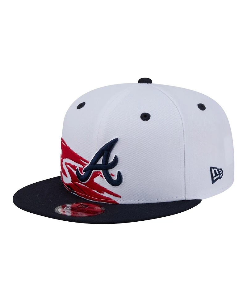 New Era Men's White/Navy Atlanta Braves 9FIFTY Snapback Hat