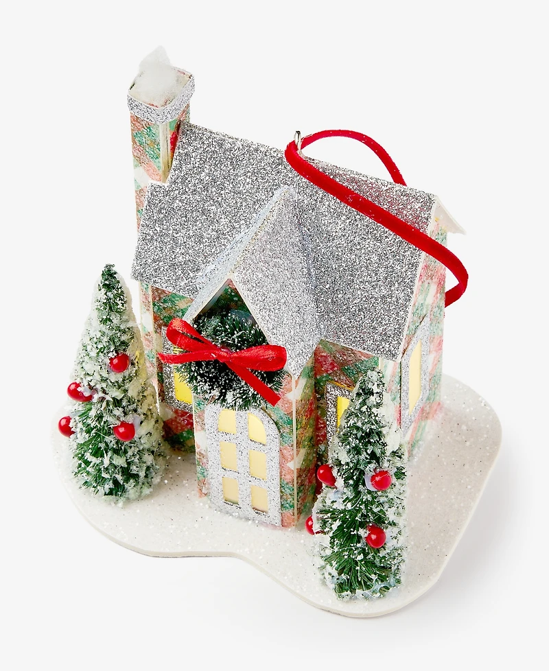 Holiday Lane Cozy Cabin Led Paper House Ornament, Macy's Exclusive