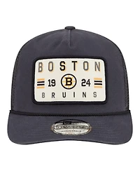 New Era Men's Charcoal Boston Bruins Washed Patch 19TWENTY Trucker Adjustable Hat