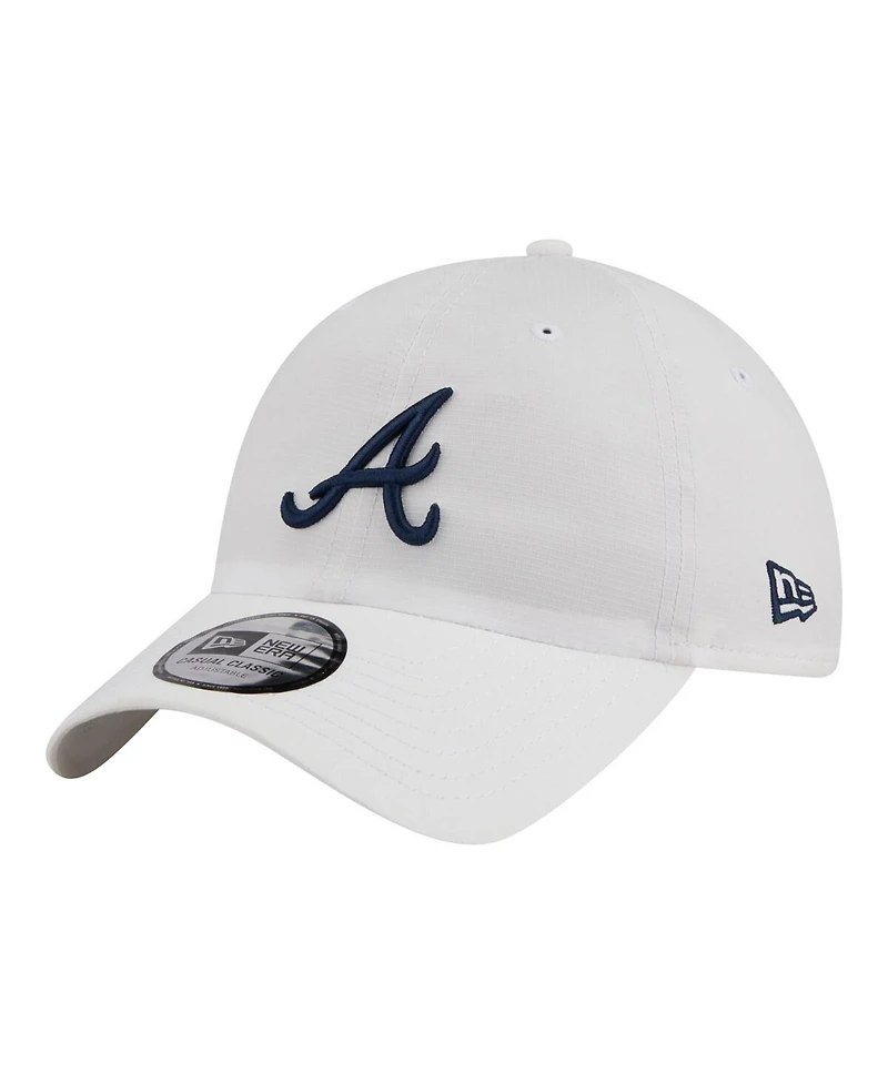 New Era Men's White Atlanta Braves Ripstop Casual Classic Adjustable Hat