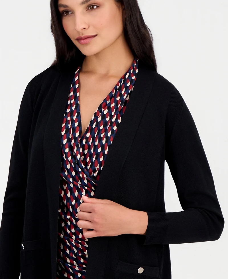 Anne Klein Women's Shawl-Collar Open-Front Cardigan