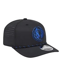 New Era Men's Black Dallas Mavericks Sport Rope Vented Stretch-Snap 9SEVENTY Hat