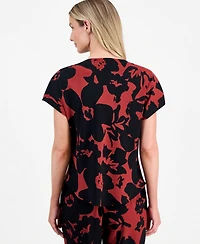 Anne Klein Women's Printed Cowlneck Top
