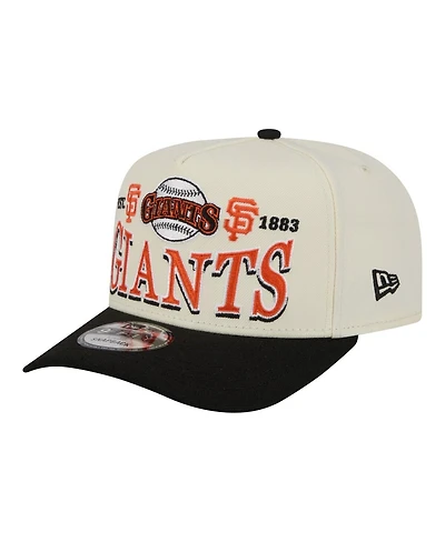 New Era Men's Cream San Francisco Giants Throwback Tri-Hit A-Frame 9FIFTY Adjustable Hat