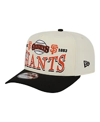 New Era Men's Cream San Francisco Giants Throwback Tri-Hit A-Frame 9FIFTY Adjustable Hat