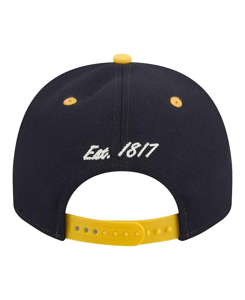 New Era Men's Navy/Maize Michigan Wolverines Two-Tone Arched 9FIFTY Snapback Hat