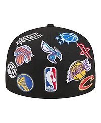 New Era Men's Black Nba All-Over 59FIFTY Fitted Hat