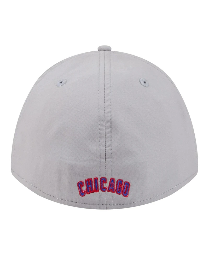 New Era Men's Gray Chicago Cubs Patch 39THIRTY A-Frame M-Crown Perforated Flex Hat