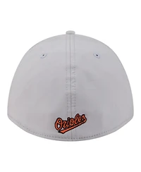 New Era Men's Gray Baltimore Orioles Patch 39THIRTY A-Frame M-Crown Perforated Flex Hat