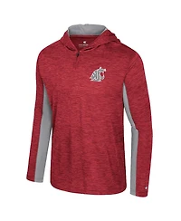 Colosseum Men's Crimson Washington State Cougars Always Sunny Quarter-Zip Hoodie