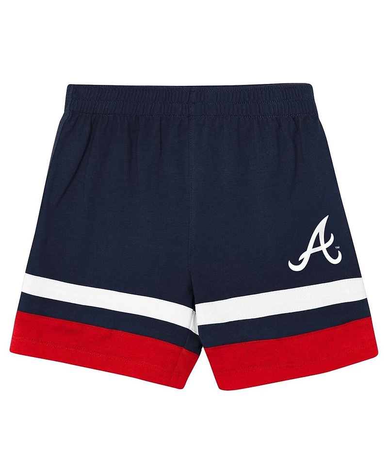 Outerstuff Toddler 2-Piece Navy Atlanta Braves Ground Ball T-Shirt and Shorts Set