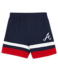 Outerstuff Toddler 2-Piece Navy Atlanta Braves Ground Ball T-Shirt and Shorts Set