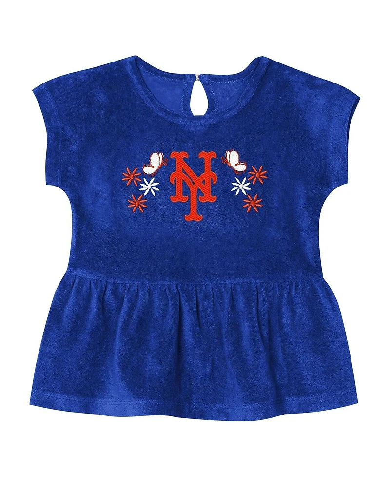 Outerstuff Girls Toddler 2-Piece Royal New York Mets Hop Base Fashion T-Shirt and Shorts Set