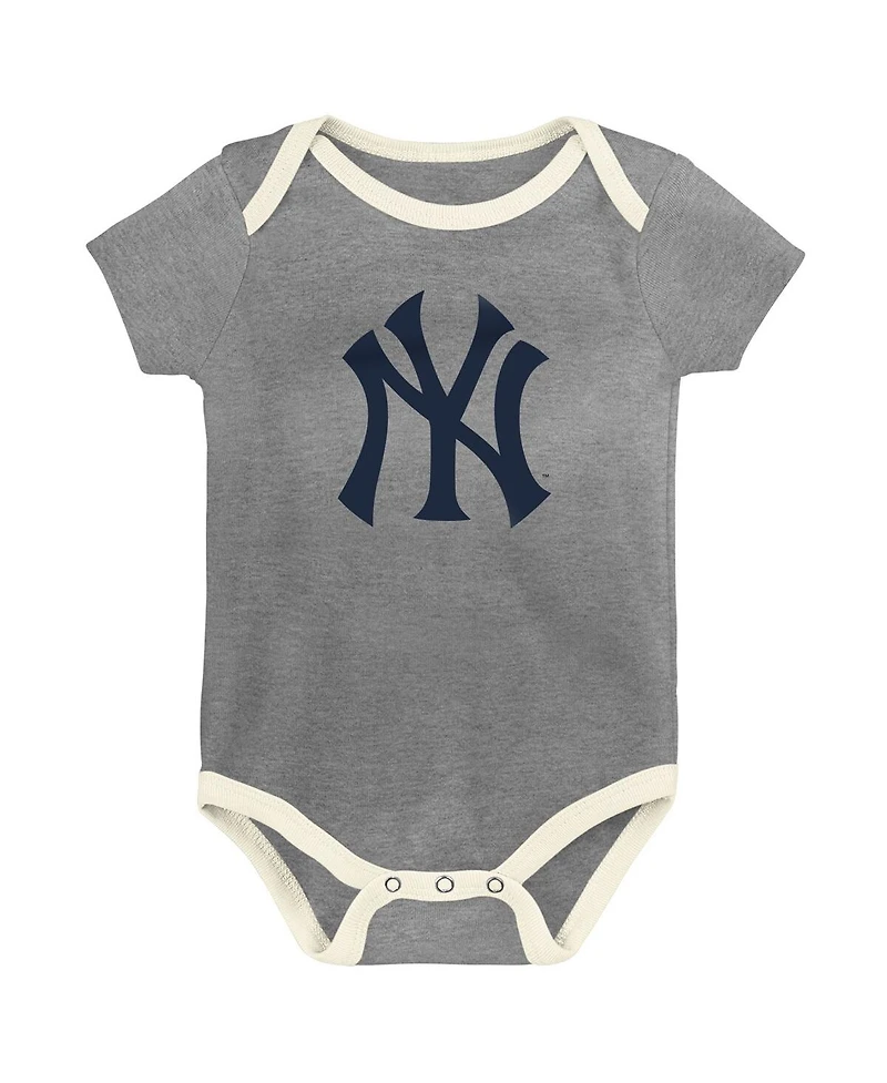 Outerstuff Baby Boys and Girls New York Yankees Home Team 3-Pack Bodysuit Set