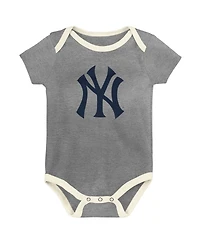 Outerstuff Baby Boys and Girls New York Yankees Home Team 3-Pack Bodysuit Set