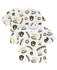 Outerstuff Toddler White Milwaukee Brewers Run Down T-Shirt