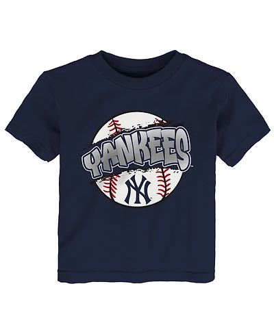 Outerstuff Toddler Navy New York Yankees Split Ball T-Shirt