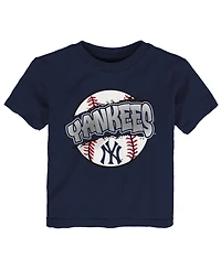 Outerstuff Toddler Navy New York Yankees Split Ball T-Shirt