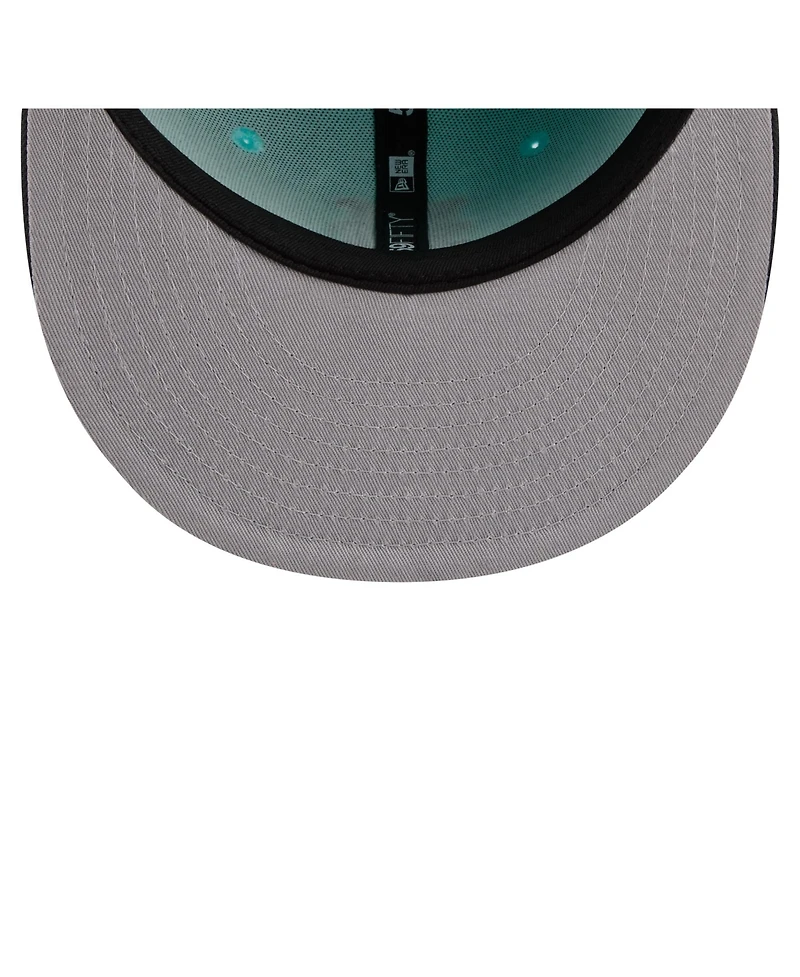 New Era Men's Turquoise/Charcoal York Mets Two-Tone Color Pack 59FIFTY Fitted Hat