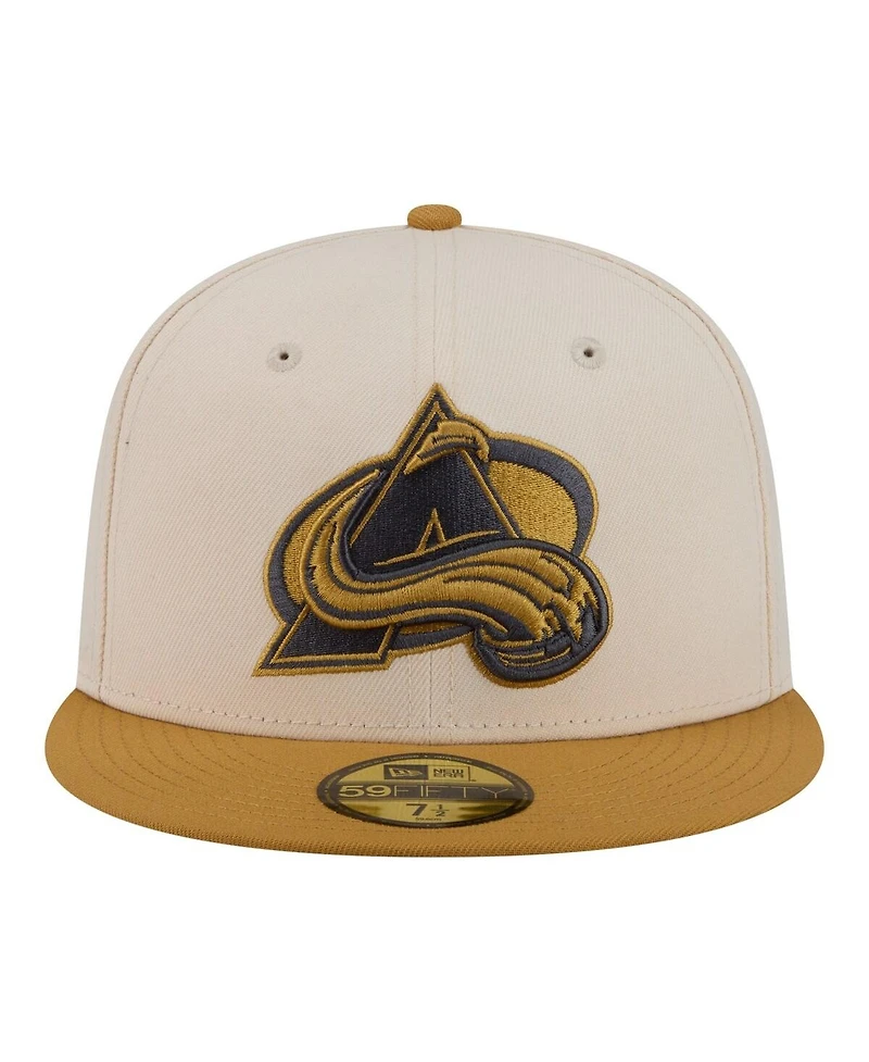 New Era Men's Cream/Tan Colorado Avalanche Colorpack Two-Tone 59FIFTY Fitted Hat