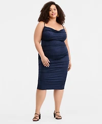 Emerald Sundae Trendy Plus Ruched Bodycon Midi Dress