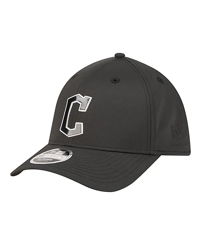 New Era Men's Black Cleveland Guardians Metallic 39THIRTY M-Crown Flex Hat