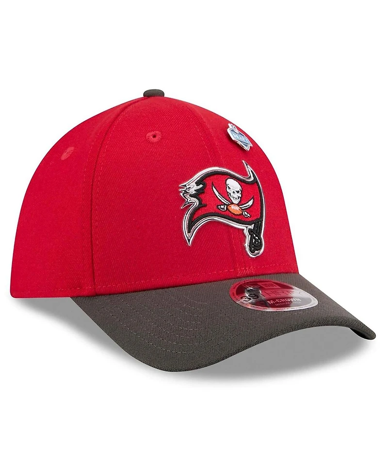 New Era Men's Red/Pewter Tampa Bay Buccaneers 2026 Nfl Draft 39THIRTY M-Crown Flex Hat