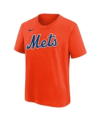 Nike Big Boys and Girls Francisco Lindor Orange New York Mets Name Number T-Shirt