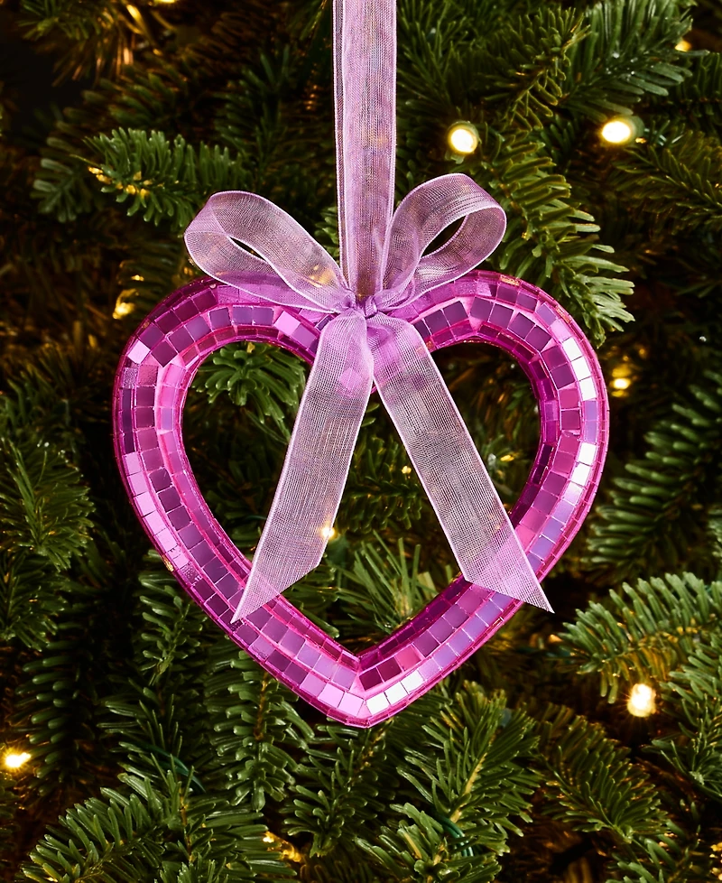 Holiday Lane Disco Brights Plastic Heart Ornament, Macy's Exclusive