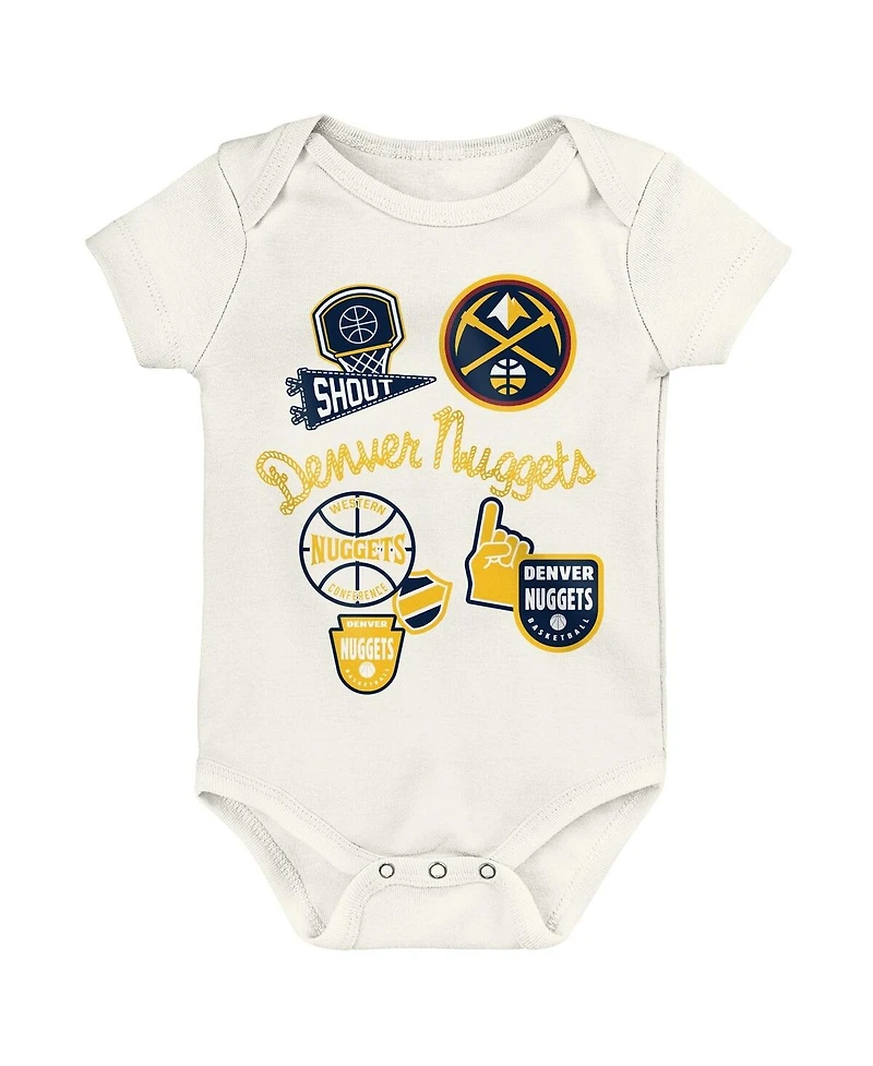 Outerstuff Baby Boys and Girls 3-Pack Denver Nuggets Littlest Player Bodysuit Set