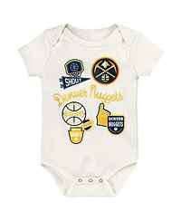 Outerstuff Baby Boys and Girls 3-Pack Denver Nuggets Littlest Player Bodysuit Set