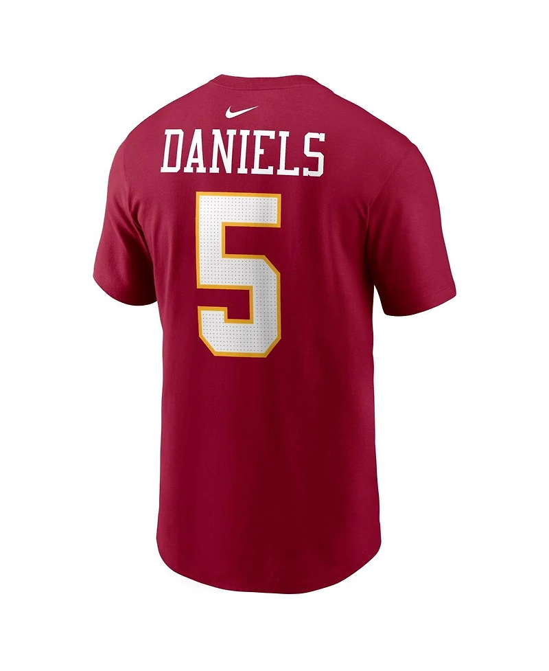 Nike Men's Jayden Daniels Burgundy Washington Commanders Name and Number T-Shirt