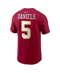 Nike Men's Jayden Daniels Burgundy Washington Commanders Name and Number T-Shirt
