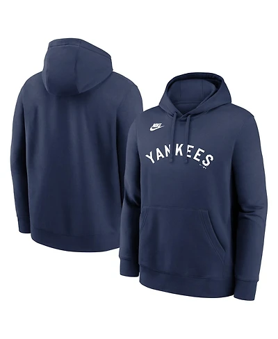 Nike Men's Navy New York Yankees Cooperstown Collection Wordmark Club Hoodie