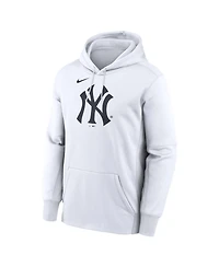 Nike Men's White New York Yankees Logo Club Hoodie
