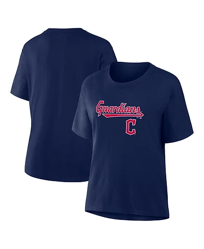 Fanatics Women's Navy Cleveland Guardians Lockup Legacy T-Shirt